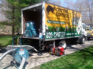 Critter Control attic clean out equipment